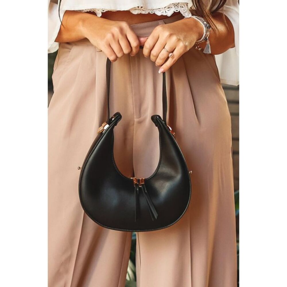 Azura Exchange  Adjustable Strap Zipped Faux Leather Shoulder Bag - Picture 2 of 10
